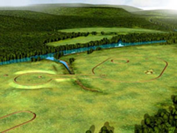 Turner Earthworks in the Little Miami Valley once held a complex of fire chambers and was lost to gravel pits in the 20th century. Credit: University of Cincinnati.