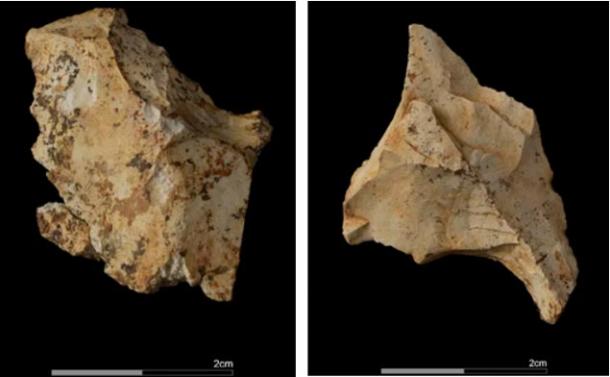 Two lithic tools found at the Gran Dolina site. (Maria D. Guillén / IPHES-CERCA)