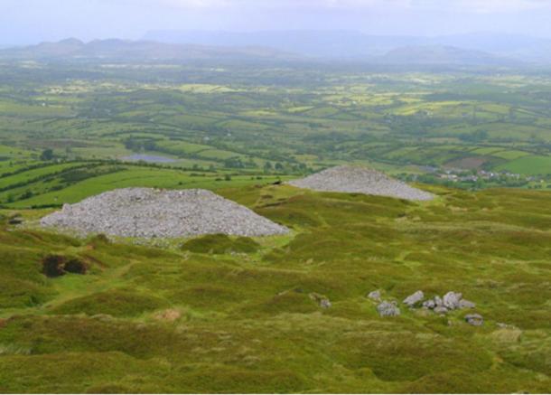 Two of the tombs at Carrowkeel, Ireland.