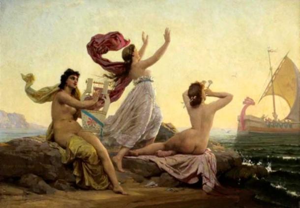 Ulises y las sirenas, hacia 1868, de Marie-François Firmin Girard. (Dominio publico)