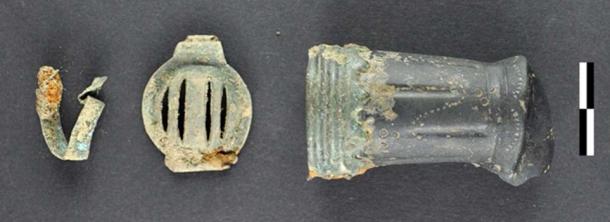 Uniform pieces found at the site. Hundreds of objects are being recorded and will add to the history of the battlefield. (Image: Novetus)