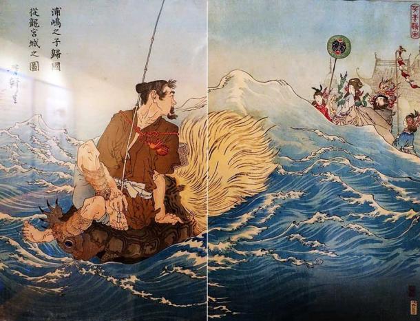Urashima Taro returning from the Dragon King's Palace, only to find that 300 years had passed. (Public domain)