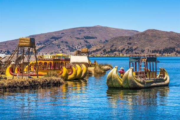 Uros floating islands of Lake Titicaca, South America. (javarman /Adobe Stock)