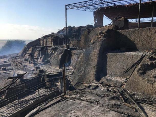 The Ventarrón archaeological site after the fire.