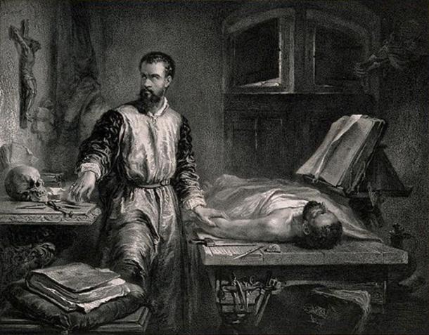 Andreas Vesalius in his laboratory. 