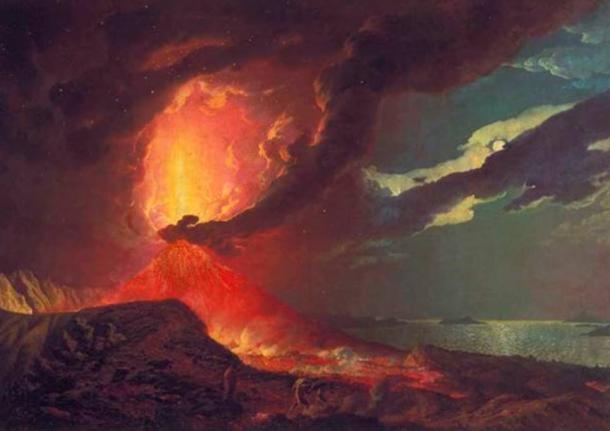 Vesuvius in Eruption, with a View over the Islands in the Bay of Naples, Joseph Wright of Derby, 1776.