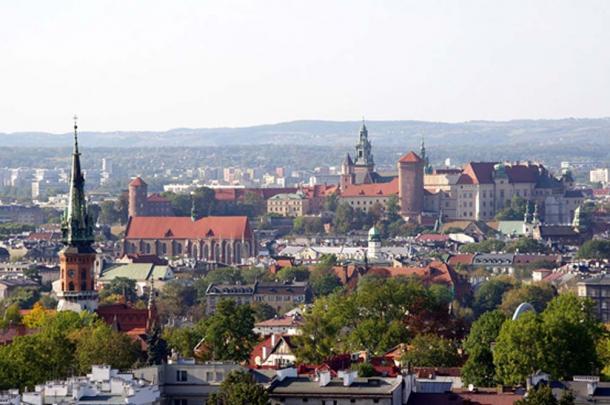 View of Krakow from the mound.