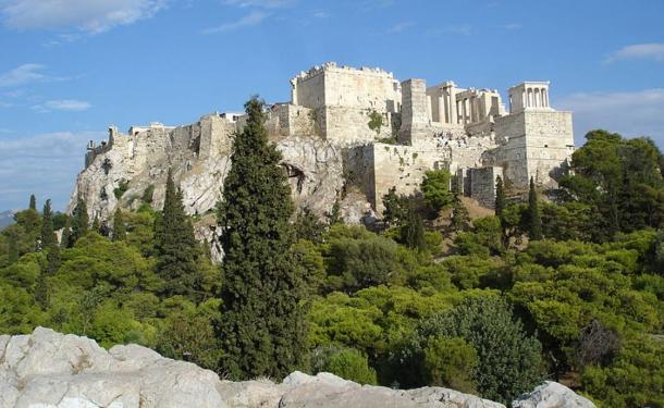 View of the Acropolis from the Areopagus, 2010.