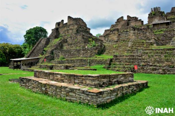 Pemandangan zona arkeologi Tonina, Chiapas.  (INA)
