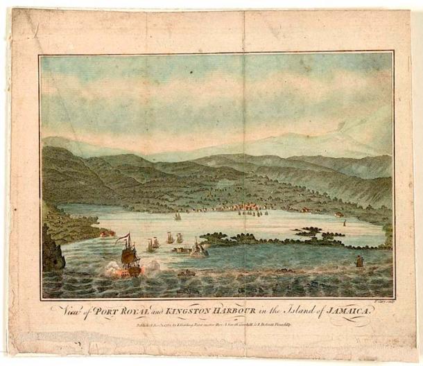 View of Port Royal and Kingston Harbour in the Island of Jamaica. (Public domain)