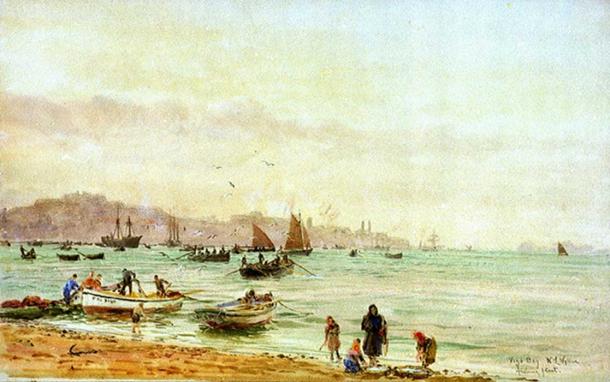 ‘Vigo Bay fishing fleet’ by William Lionel Wyllie.