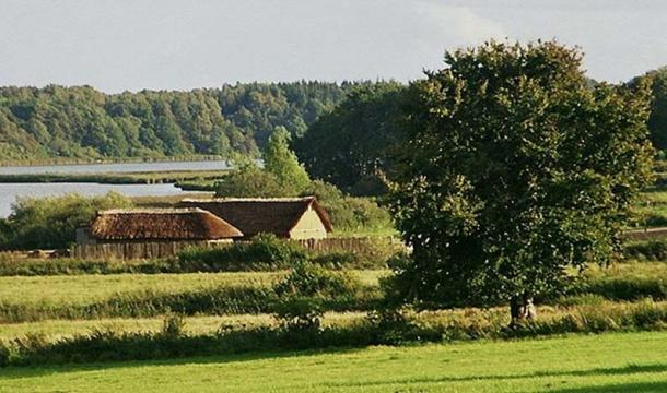 Reconstructed Viking Age longhouses at Haithabu.