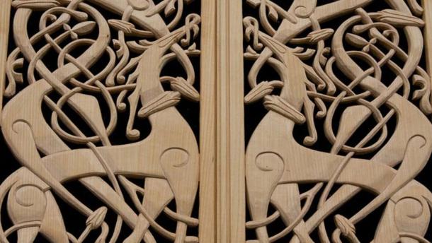 Viking patterned woodwork. 