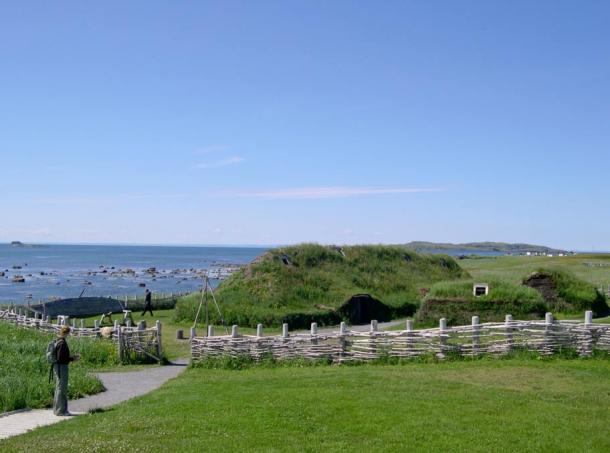 Modern recreation of the Viking site at L'Anse aux Meadows.