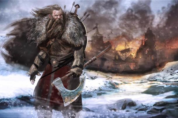 Viking warrior with an axe