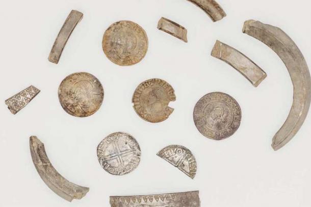 Silver Viking artifacts discovered on the Isle of Man in July 2021 (Manx National Heritage)