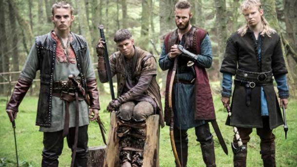 History Channel ‘Vikings’ Hvitserk (Halfdan) on the far left, with his brothers.
