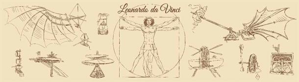 da Vinci’s Vitruvian Man may be his most famous sketch, but he also drew designs for many weapons      (InnaBore / Adobe Stock )