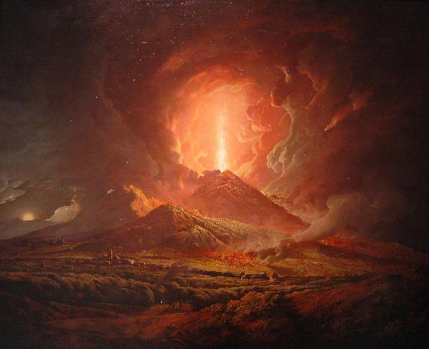 Erupción volcánica del Vesubio por Joseph Wright de Derby. (Dominio publico)