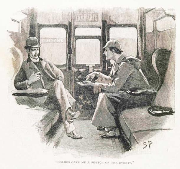 Watson on the left and Sherlock Holmes on the right in The Adventure of Silver Blaze from 1892. (Public domain)
