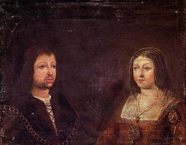 Wedding portrait of King Ferdinand II of Aragón and Queen Isabella of Castile.