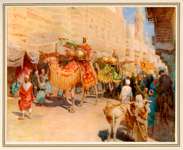Procesión nupcial de El Cairo.  Circa 1912 (archivo / Adobe Stock)