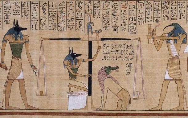 The Weighing of the Heart ritual, from The Book of the Dead of Hunefer (~1275 BC), from the British Museum. The last thing the deceased wanted was a hard or heavy heart, for that could deny him eternal life. (Public Domain)