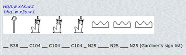 Weni Inscription column 46: Titles of Wawat Rulers. (Egyptsearch Forum/Author provided)