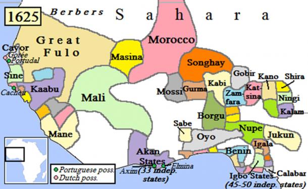 West Africa after the Moroccan invasion of the Songhai Empire. (Omar-Toons / CC BY-SA 3.0)