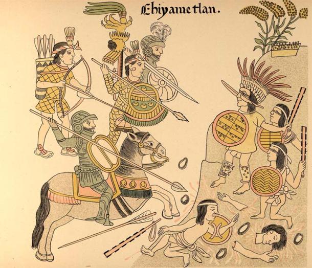 When the Spanish discovered they had been duped by Tangáxuan II, they sent the ruthless conquistador Nuño de Guzmán who had the Purépecha leader overthrown and assassinated in 1530. Nuño de Guzmán is depicted in the prehispanic manuscript known as the History of Tlaxcala. (Manuel de Ylláñez / CC BY-SA 4.0)