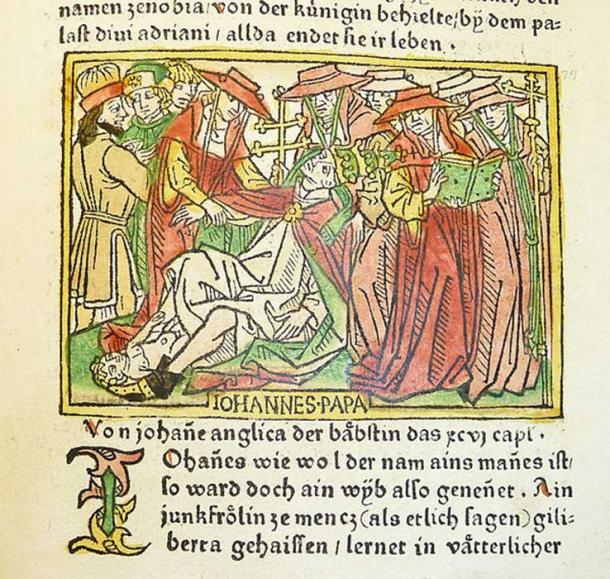 Woodcut illustration of Pope Joan, dated 1473. (CC BY 2.0)