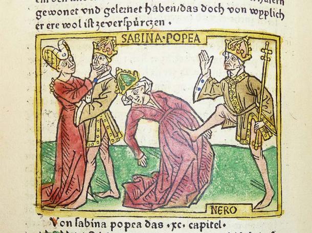 Woodcut Illustration depicting Poppaea Sabina and Nero (Kladcat/CC BY 2.0)