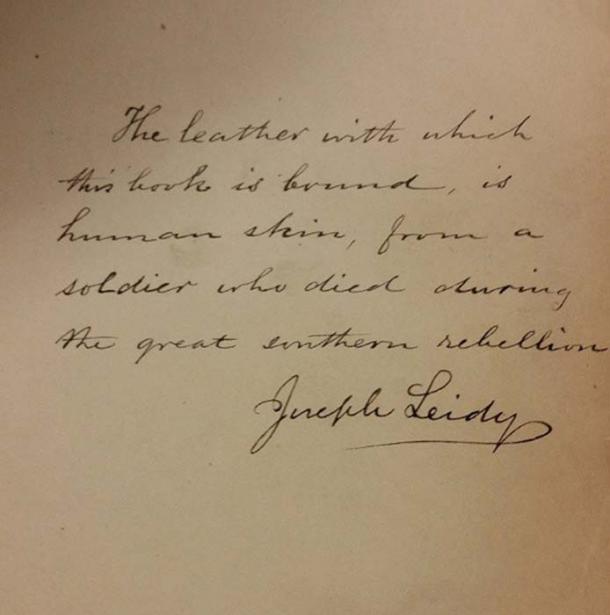 Written in a book bound with human skin. (Megan Rosenbloom / Flicker)