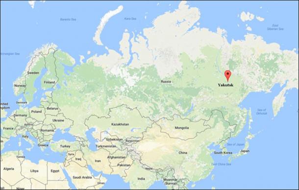 Semyon Grigoryev with Vladimir Putin, and Yakutsk marked on the world map.