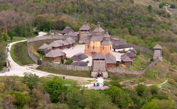 Zaporizhian Sich, (reconstructed open Museum) 16th century headquarters for the Zaporizhian Army.