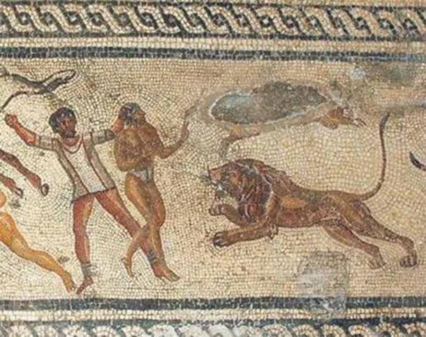 Detail from the Zliten Mosaic in Roman Libya depicting execution of Garamantian prisoners (Marco Prins / Public Domain)