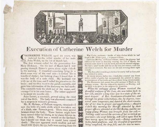 An account of the Execution of Catherine Welch. © Museum of London