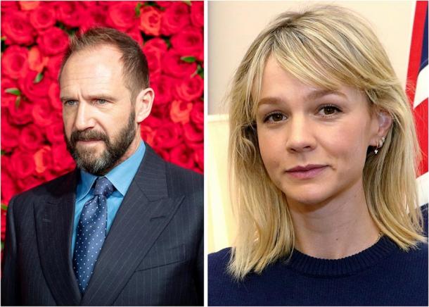 Right: Ralph Fiennes who will play Basil Brown in the Sutton Hoo movie, The Dig. (Dick Thomas Johnson / CC BY 2.0). Left: Carey Mulligan who will play Edith Pretty. (Foreign and Commonwealth Office / CC BY 2.0)