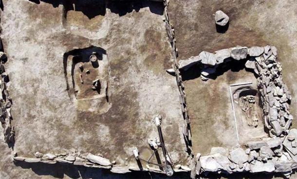 Una vista aérea de la Tumba de la Cultura Karasuk donde se encontraron la mujer de élite y su ajuar funerario de bronce. (Instituto de Arqueología y Etnografía de Novosibirsk)