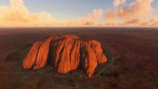 An aerial view of Uluru. (Aleksandr / Adobe Stock)