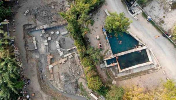 An aerial view of the San Casciano dei Bagni thermal spring site where the recent finds were made. (Municipality of San Casciano dei Bagni)