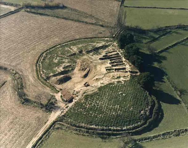 Aerial view of the Early Iron Age settlement of Alto de la Cruz, Navarra, during the 1989 excavation campaign. (Servicio Patrimonio Histórico Gobierno de Navarra/Max Planck)