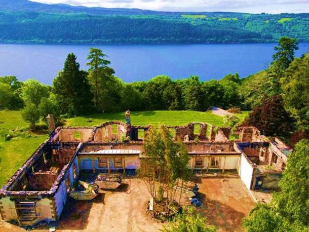 An aerial view of what remains of Boleskine House, owned by occultist Aleister Crowley from 1899 to 1913, which is the subject of a new film by Scottish filmmaker Ashley Cowie. Source: Ashley Cowie /