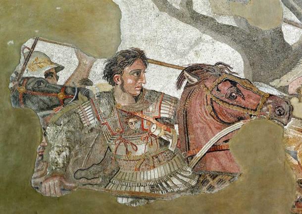 Alejandro Magno y su rostro bien afeitado en el famoso mosaico de Alejandro en el Museo Arqueológico Nacional de Nápoles. (Dominio publico)