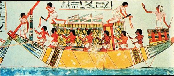 An ancient Egyptian boat.