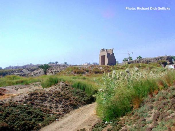 This image from 2004 shows the ancient site of Akhenaten’s Gem-pa-Aten Temple at Karnak. It was situated east of the Amun Temple so that the rays of the sun would reach it first each morning.