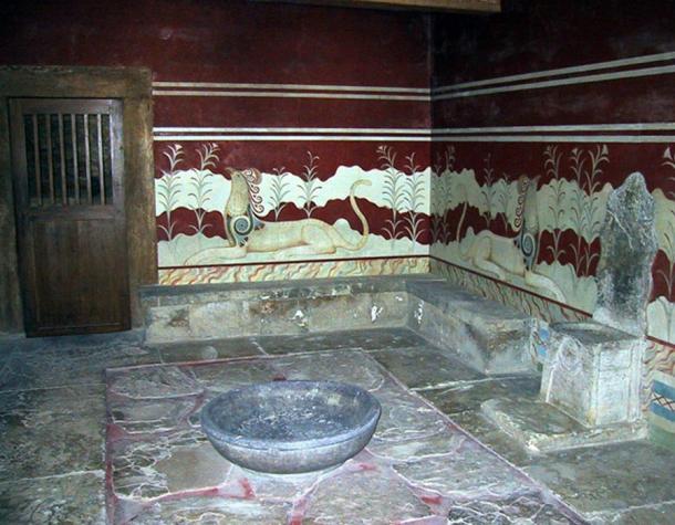 The ancient throne room at Knossos
