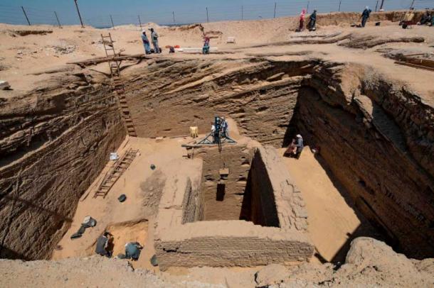 Antigua tumba del comandante egipcio, a 12 km de las pirámides de Giza. (Ministerio de Antigüedades de Egipto)