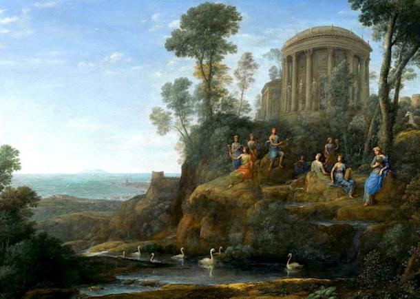 Apollo und die Musen auf dem Berg Helikon. (Hohum / Public Domain)