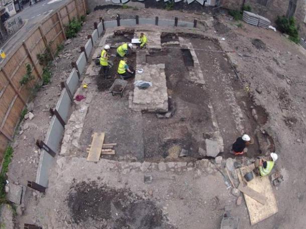 Overview of the archaeological excavation site in Edinburgh